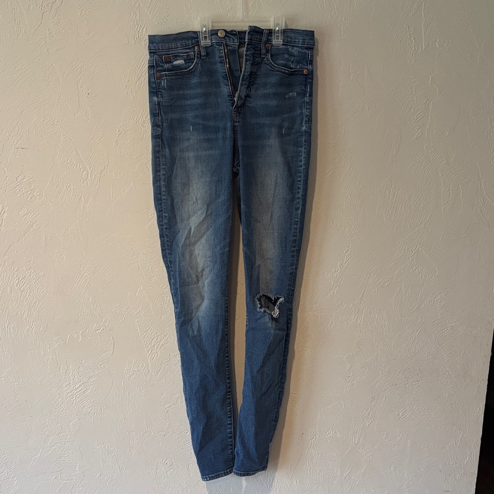 Women's Blue Distressed high rise skinny Jeans